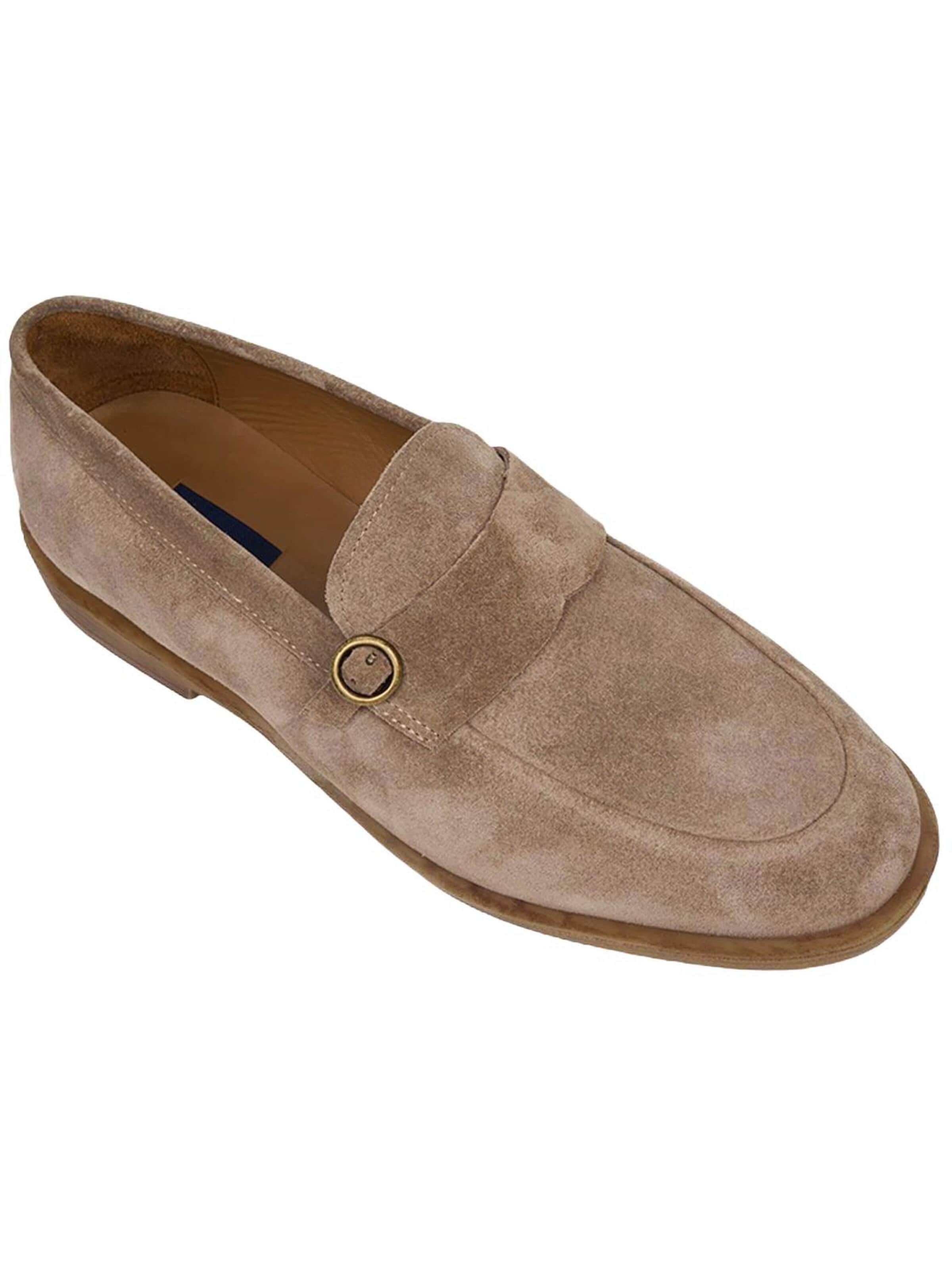Desa Moccasins 'DESA Herren-Wildlederslipper mit Metalldetails' in Grey: front