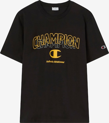 juoda Champion Authentic Athletic Apparel Marškinėliai: priekis