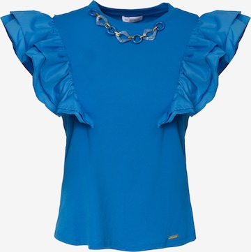 Influencer Top in Blau: Vorderseite