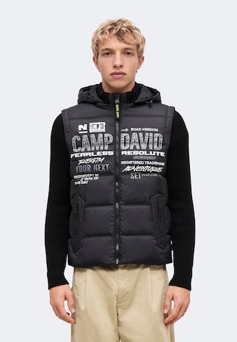 CAMP DAVID Overgangsjakke i sort: forside