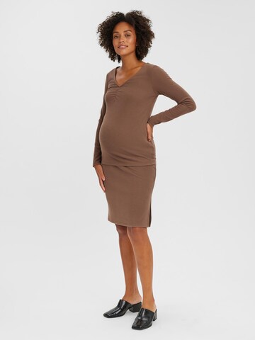 Vero Moda Maternity Tričko 'Tyra' – hnědá