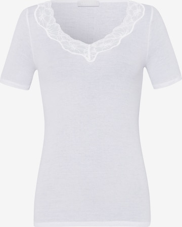 Hanro T-Shirt ' Lace Delight Kurzarm ' in Weiß: predná strana