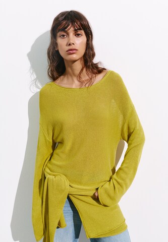 Pull&Bear Pulover | zelena barva: sprednja stran