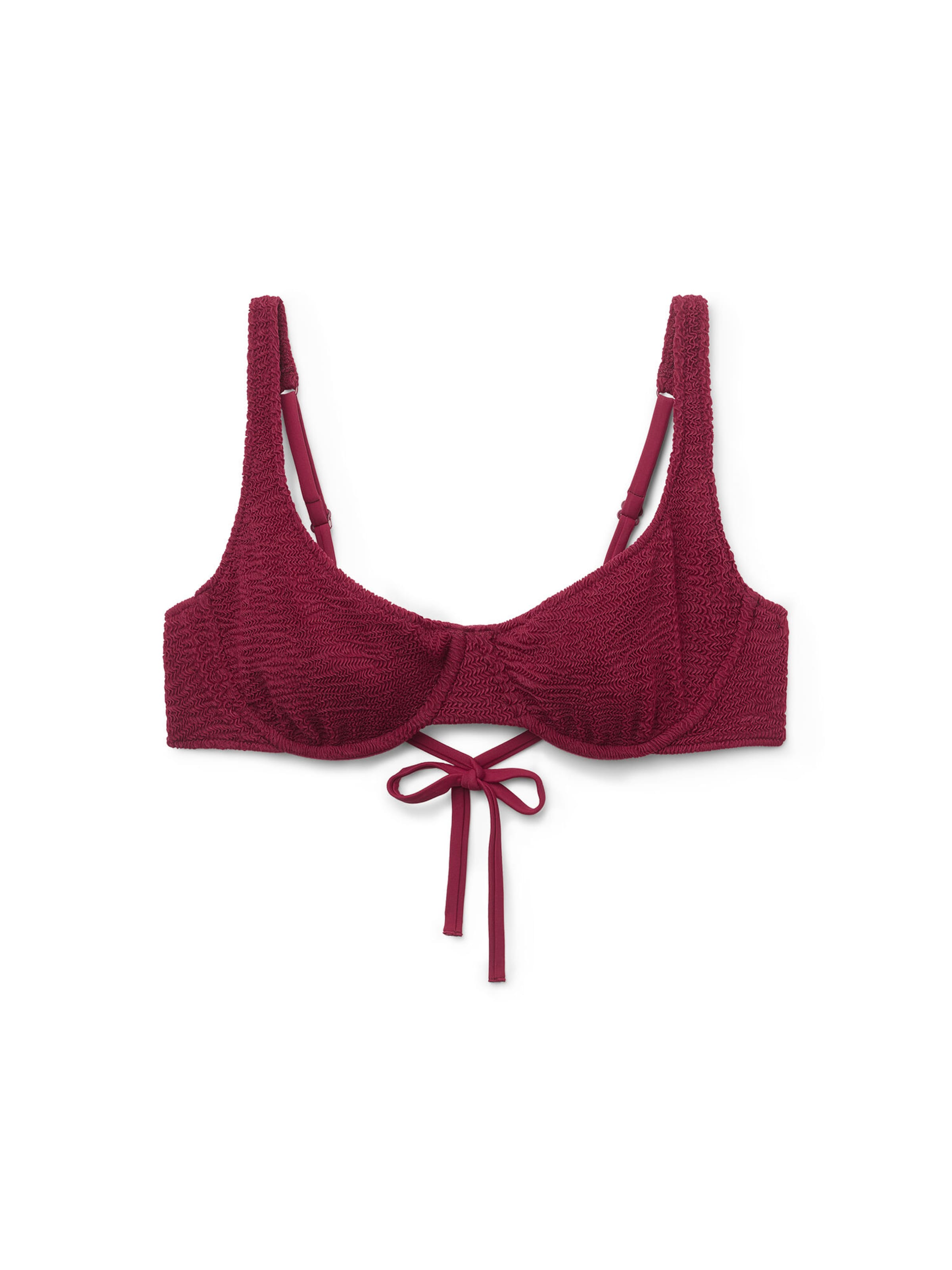 CALZEDONIA Balconette Bikinitop 'CRINKLE WAVES' in Rot: Vorderseite