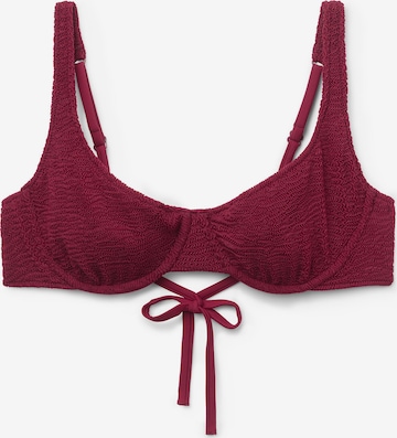 CALZEDONIA Balconette Bikinitop 'CRINKLE WAVES' in Rot: Vorderseite