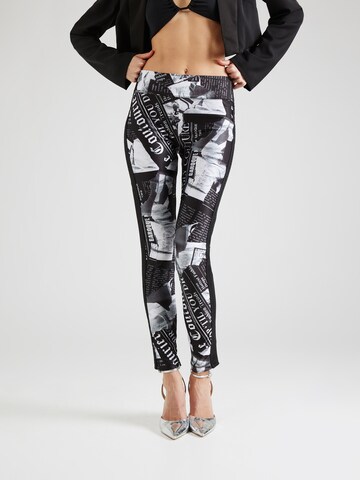 Regular Leggings Versace Jeans Couture en noir : devant