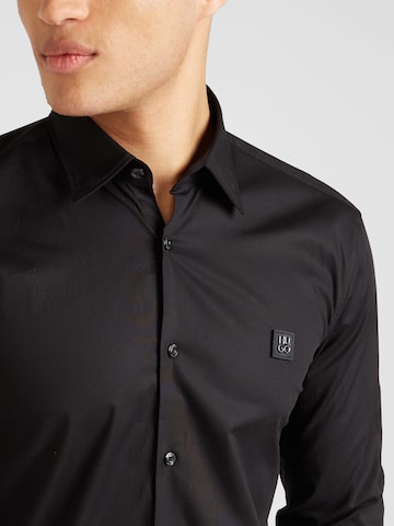 Regular fit Camicia 'Ermo' di HUGO in nero