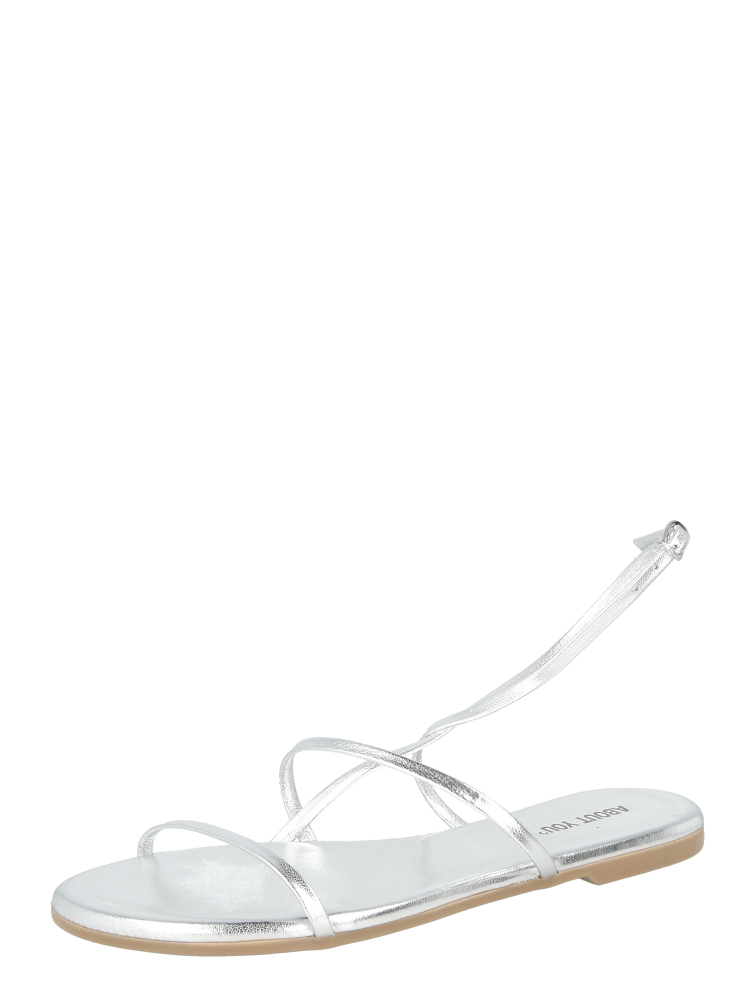 ABOUT YOU Sandalen met riem 'Dana' in Zilver: voorkant