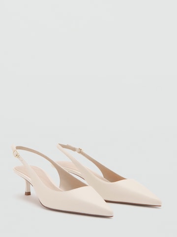 MANGO Дамски обувки на ток с отворена пета 'Mona' в бежово