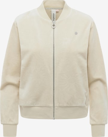 Giacca di felpa 'Doron Embossed' di Ragwear in beige: frontale