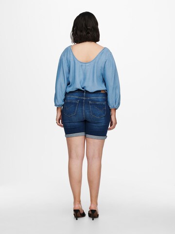 ONLY Carmakoma Slimfit Shorts 'Laola' in Blau