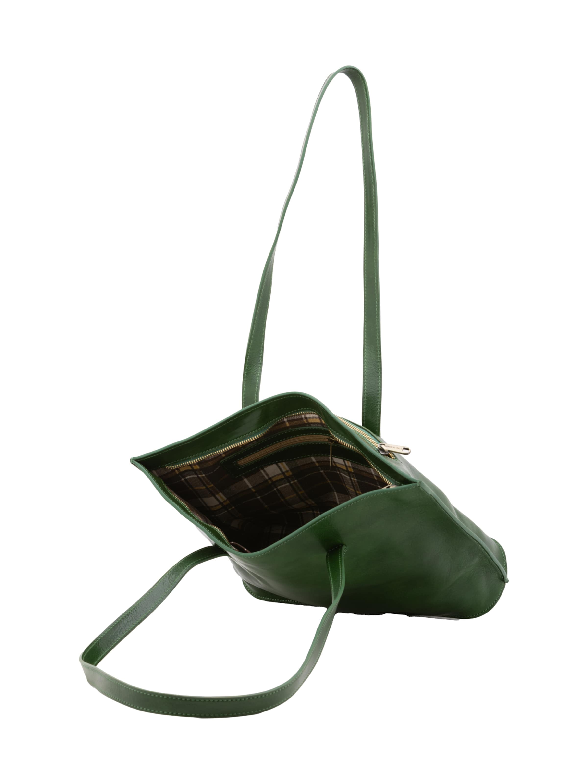 Borsa a spalla 'Borsa a Spalla Donna Pelle Vacchetta - Chiusura Zip Made in Italy' di I Fratelli in verde