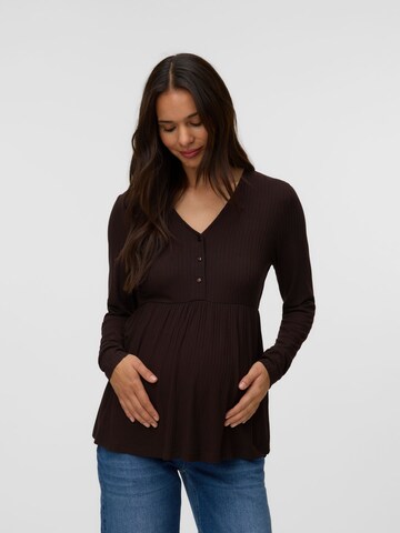 MAMALICIOUS Shirt in Bruin: voorkant