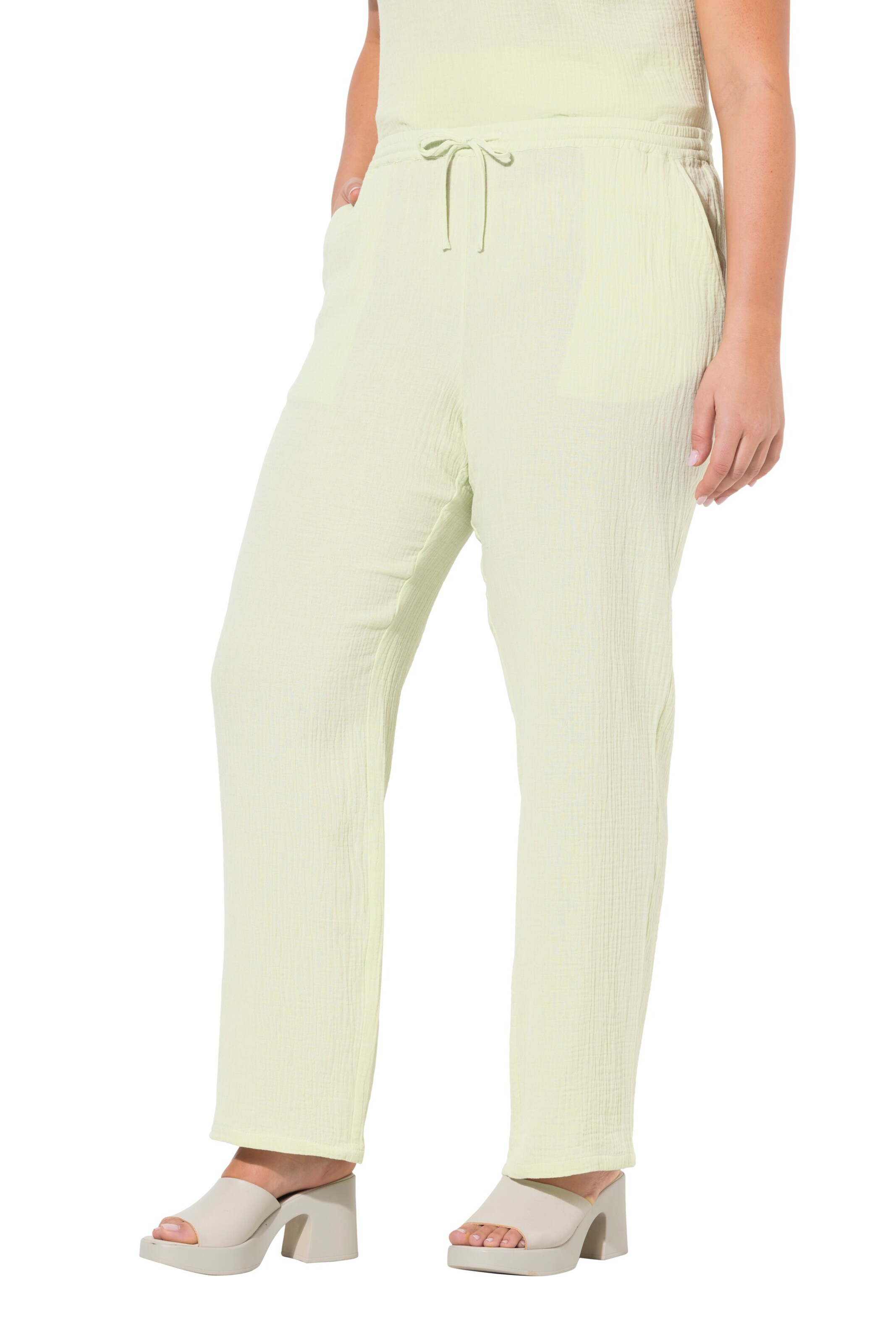 Ulla Popken Loose fit Trousers in Green: front