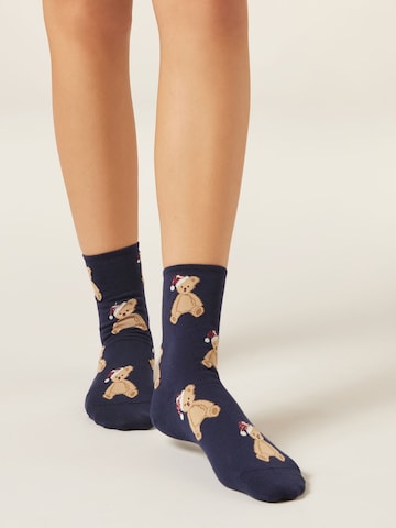 CALZEDONIA CHRISTMAS, FAMILY in Blau