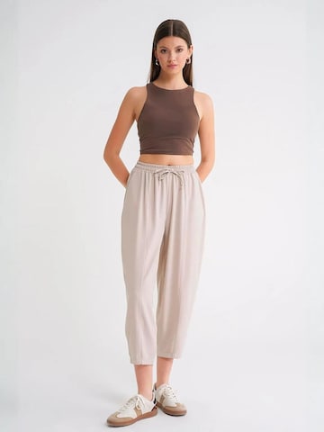 MixRay - Folgado Calças em bege