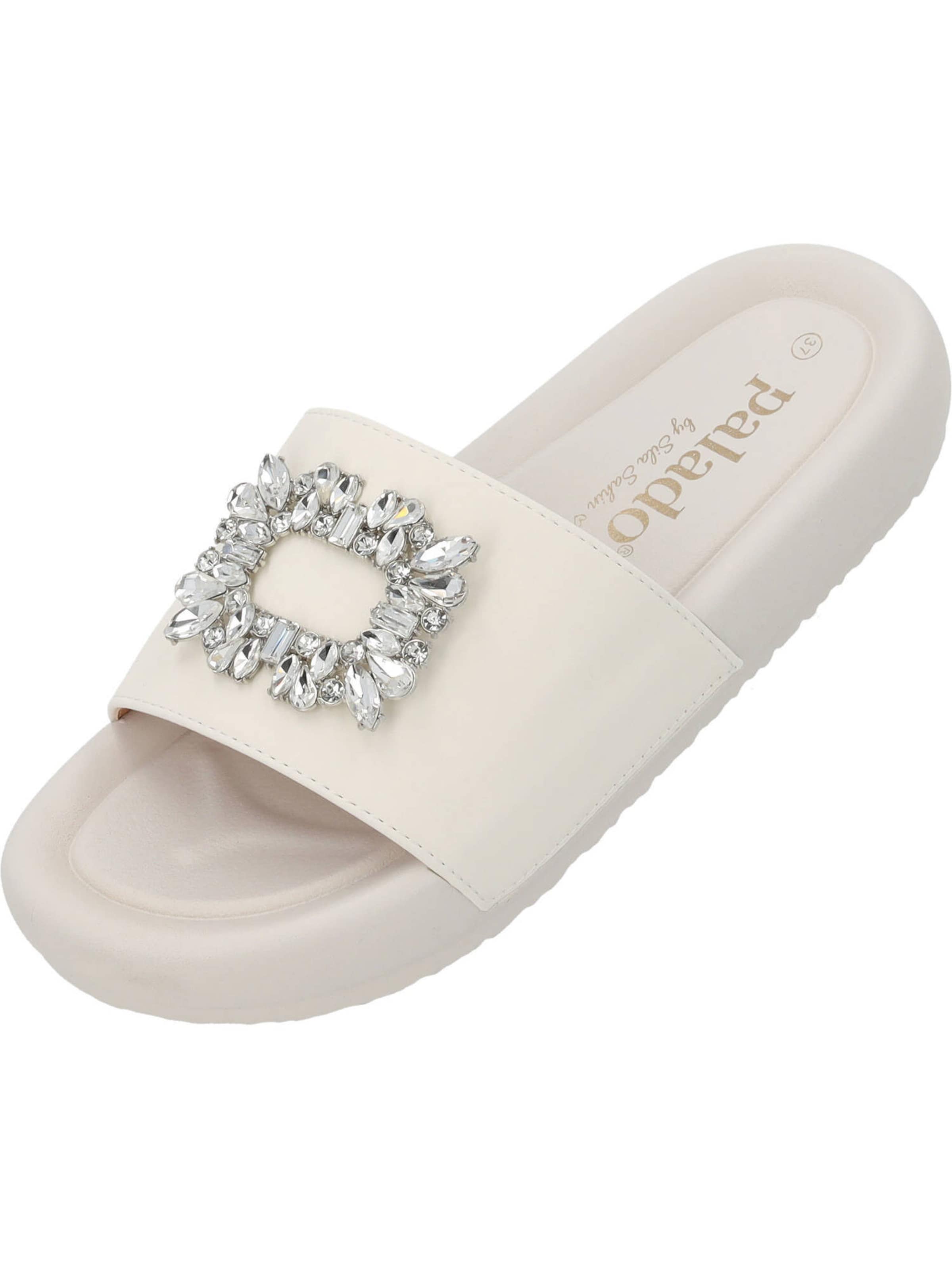 Palado by Sila Sahin Pantolette 'Rocib ' in Weiß: Vorderseite