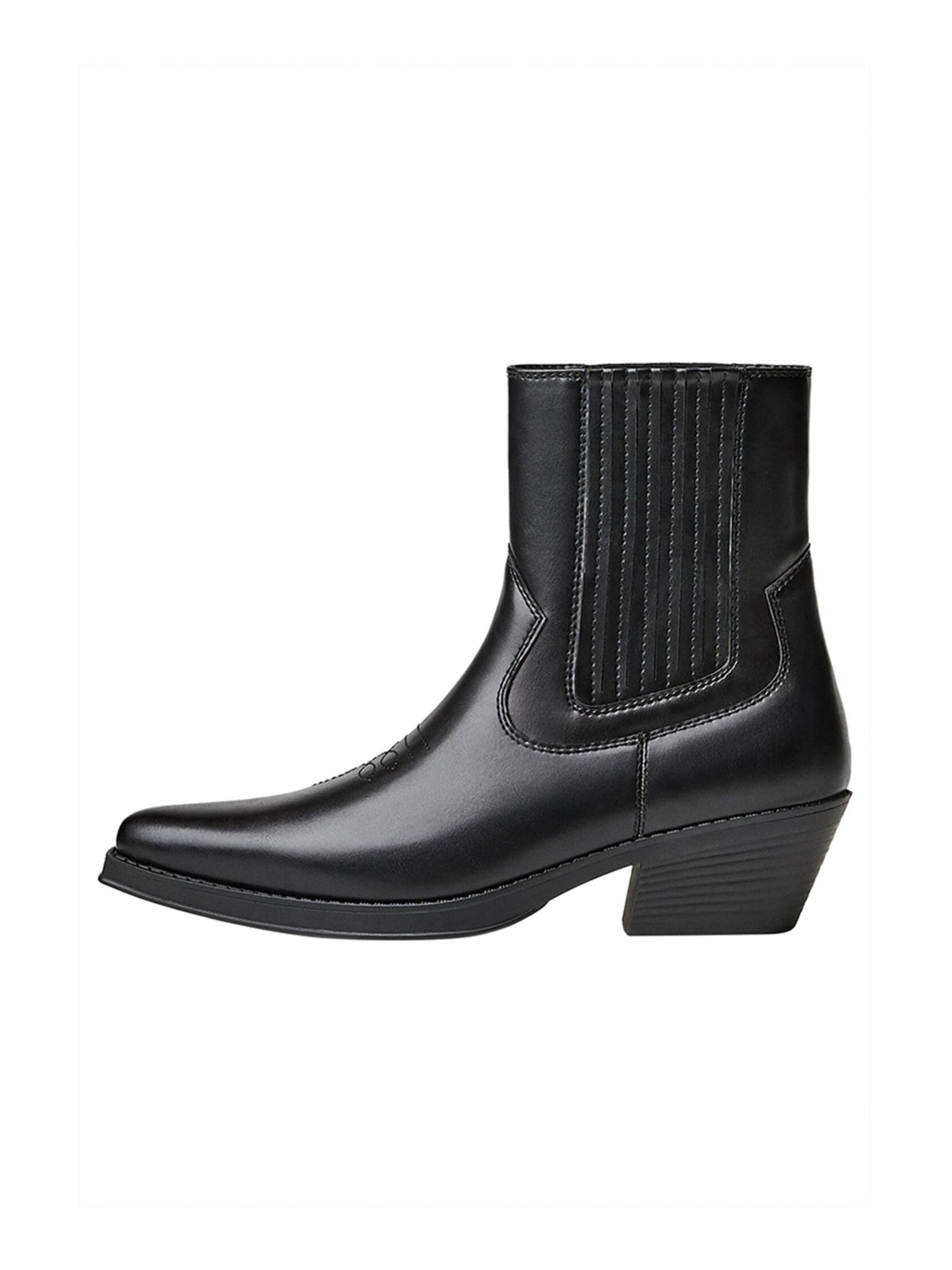 Bershka Cowboy Boots in Black