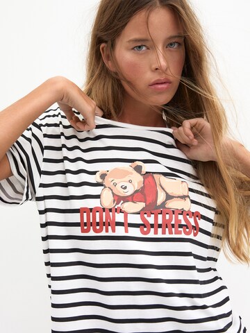 Pull&Bear Koszulka w kolorze biały