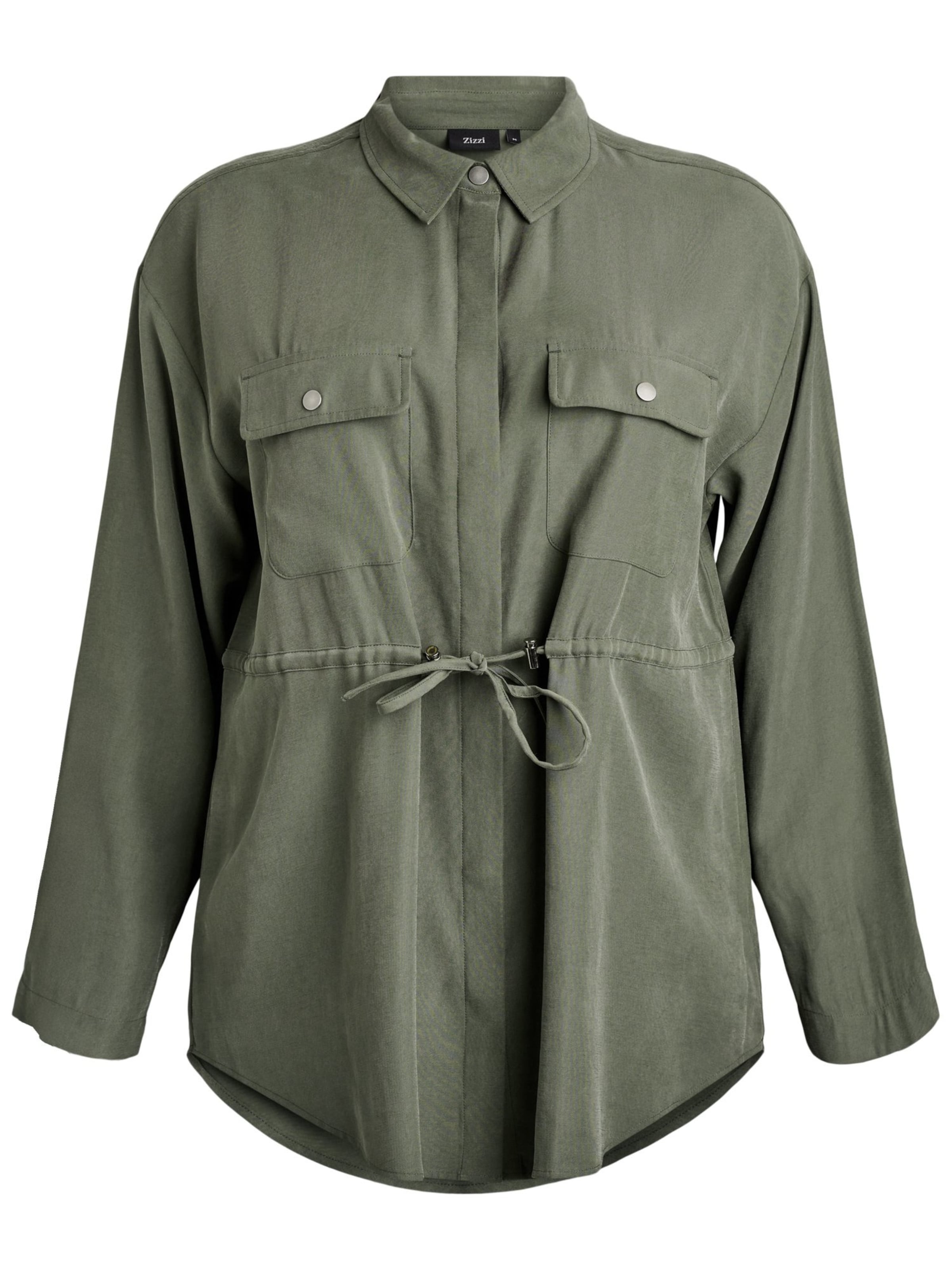 Zizzi Μπλούζα 'Mdama' σε πράσινο: μπροστά