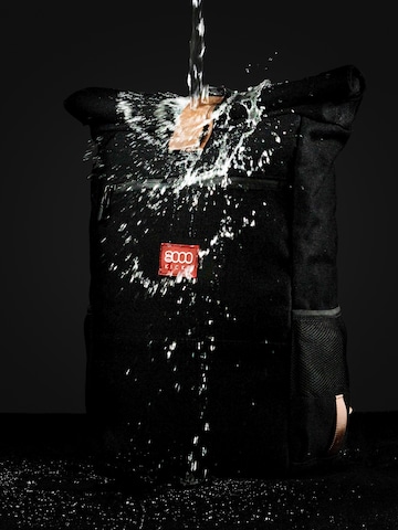 8000kicks Rugzak 'Everyday Hemp Rolltop Backpack Black' in Zwart