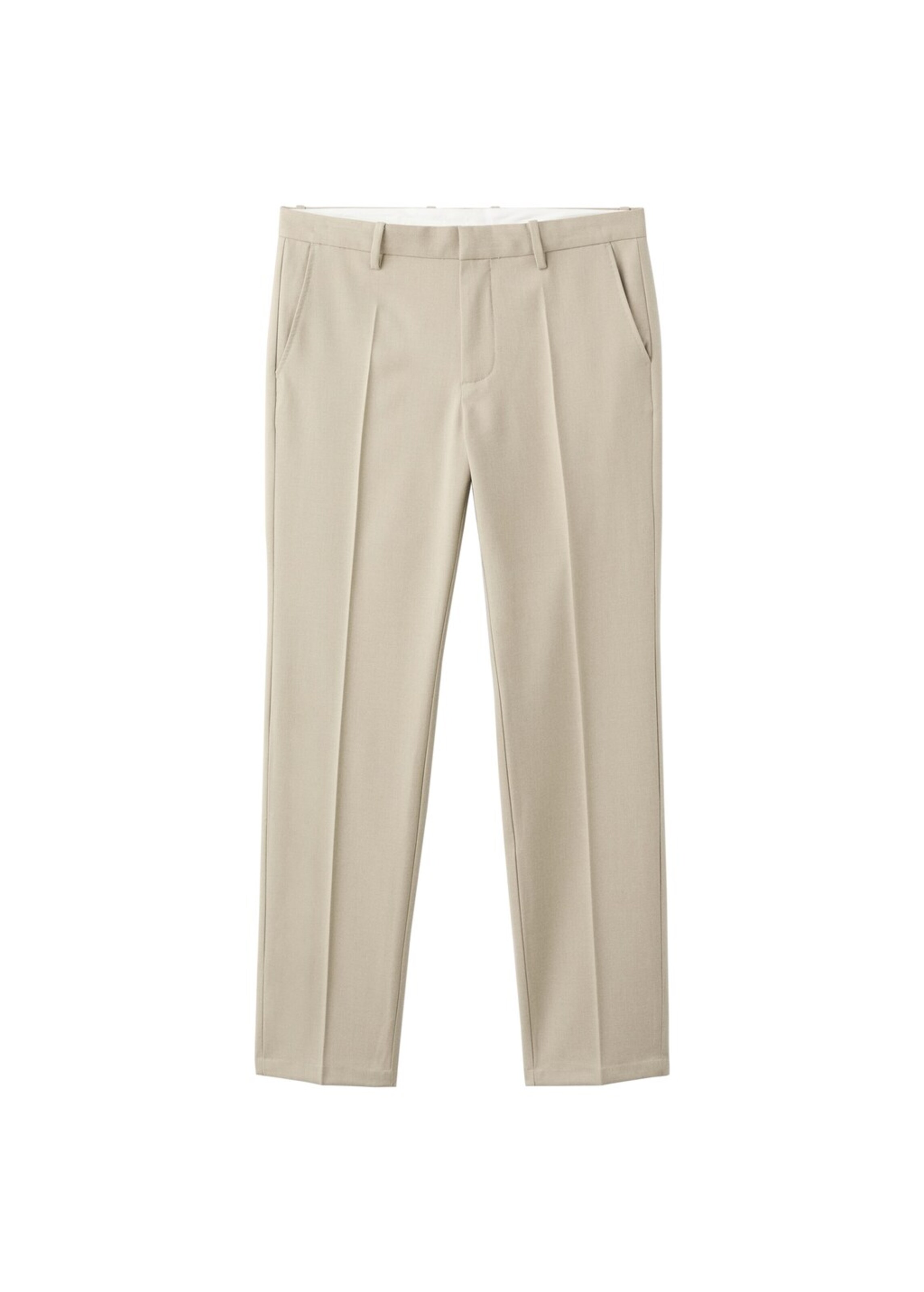 MANGO MAN Regular Pleat-Front Pants 'Rock' in Beige: front