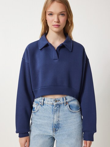 Happiness İstanbul Majica | modra barva: sprednja stran