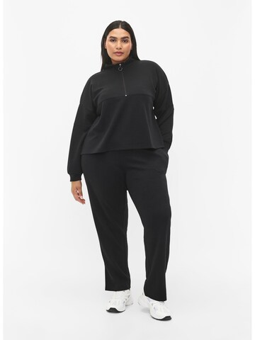 Zizzi Sweatshirt 'Malisa' in Schwarz