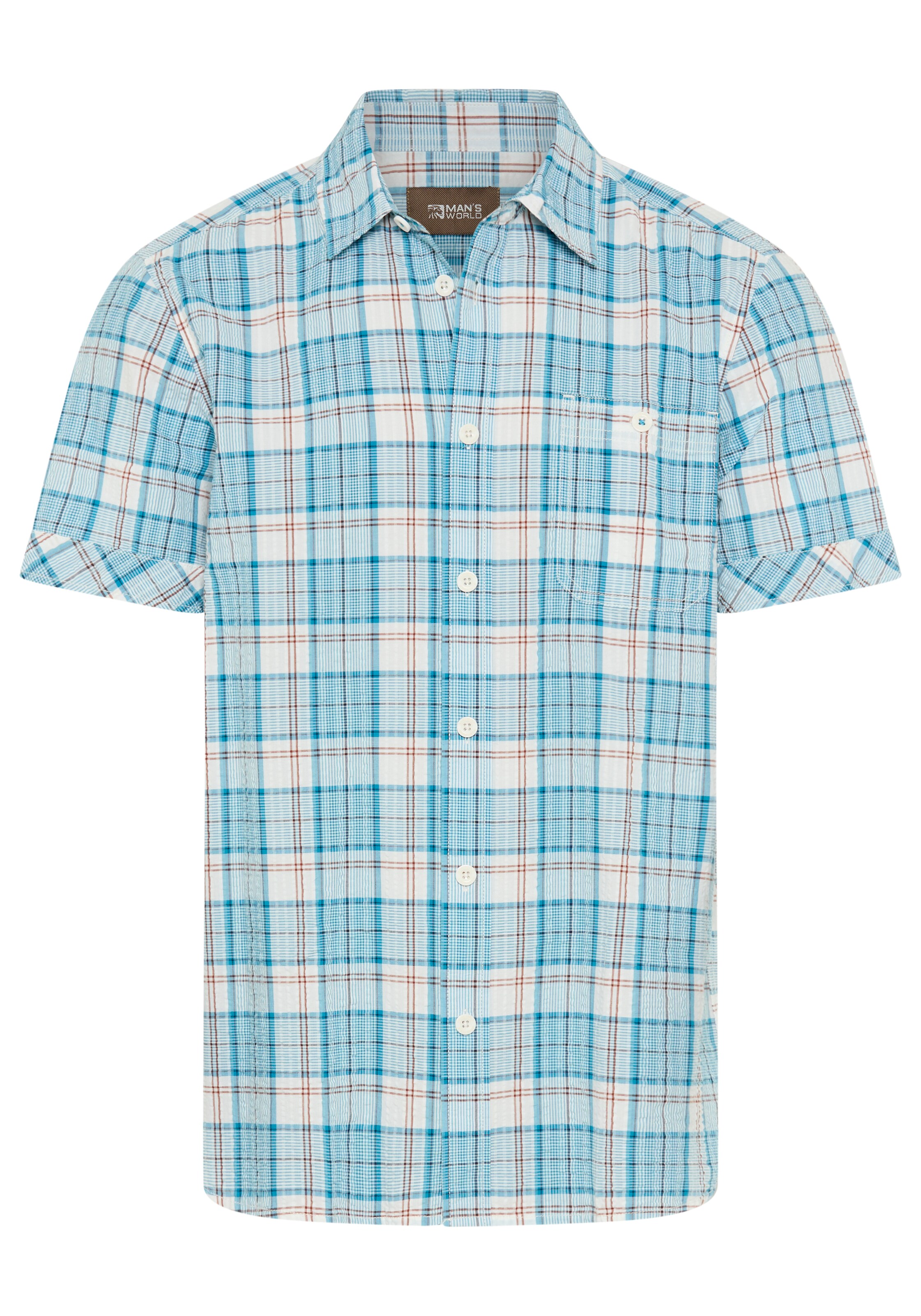 Man's World Comfort Fit Hemd in Blau: Vorderseite