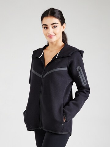 Nike Sportswear Sweat jacket 'TECH FLEECE 2' in Black: front