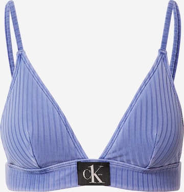 Calvin Klein Swimwear Triangel Bikinitop in Blauw: voorkant
