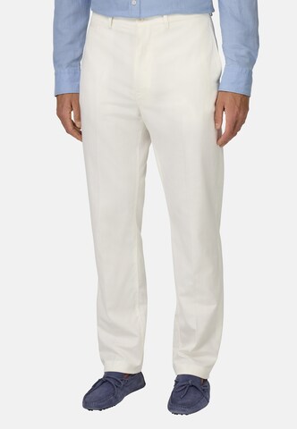 Boggi Milano Slim fit Chino trousers 'Stretch' in White: front