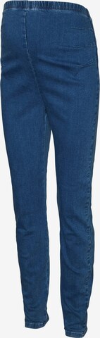 MAMALICIOUS Slimfit Jeggings 'Pine' in Blauw: voorkant