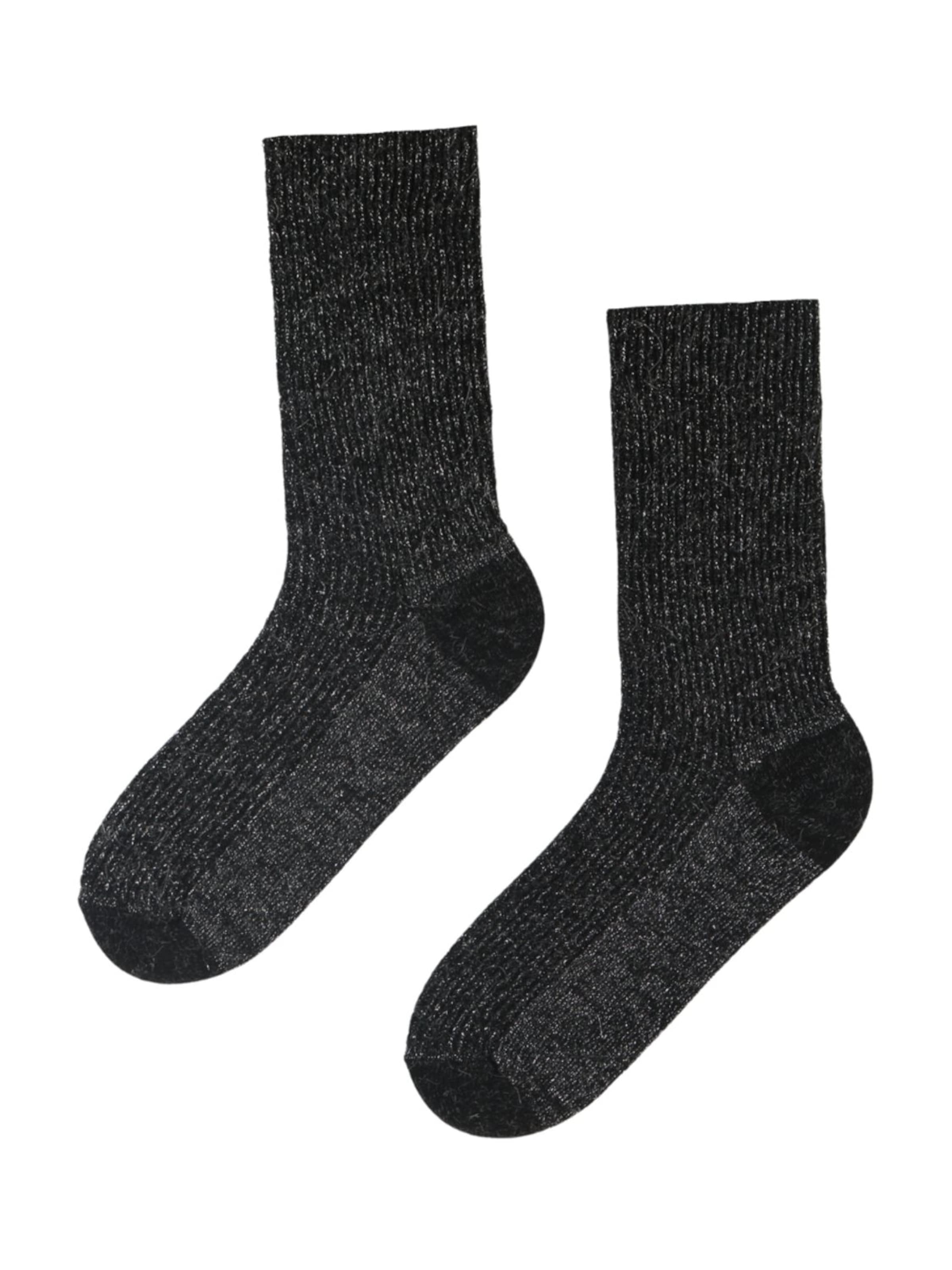 Sokisahtel Sokken 'ALPACA WOOL sparkly socks' in Zwart: voorkant