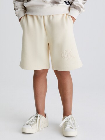 Calvin Klein Jeans Regular Pants 'Interlock' in Beige: front
