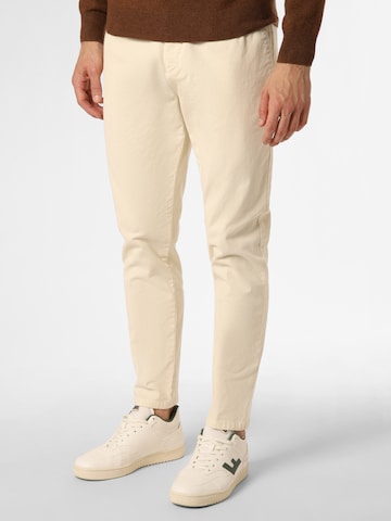 Finshley & Harding Tapered Pleated Pants 'Riley' in Beige: front