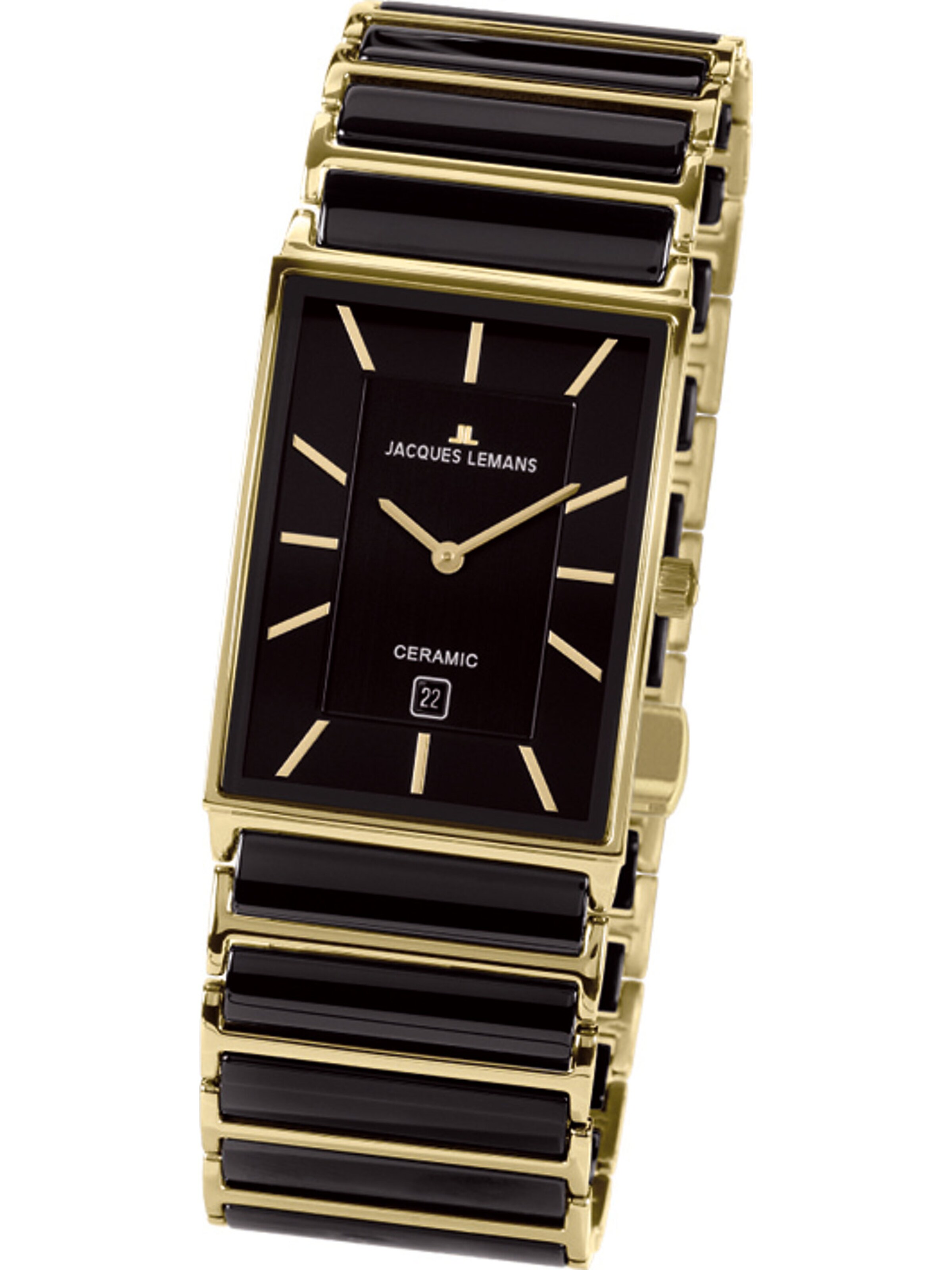 Jacques Lemans Jacques Lemans Herren-Uhren Analog Quarz ' ' in Schwarz: Vorderseite