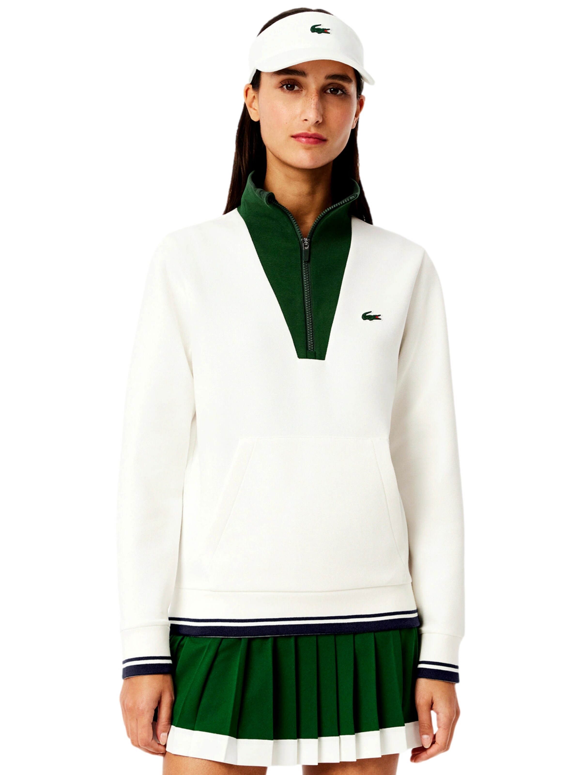 LACOSTE Sweatshirt 'Heritage' i hvid: forside