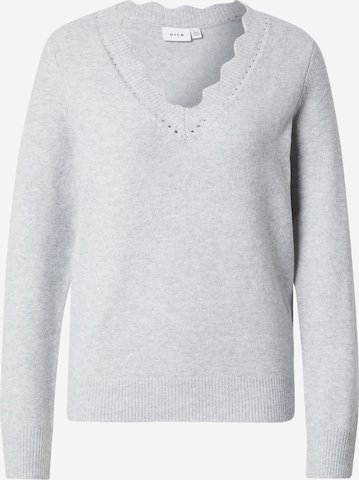 VILA Sweater 'VINikolina' in Grey: front