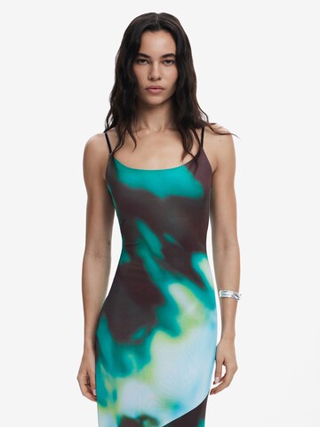 Desigual Вечернее платье 'Tie-Dye' в Зеленый