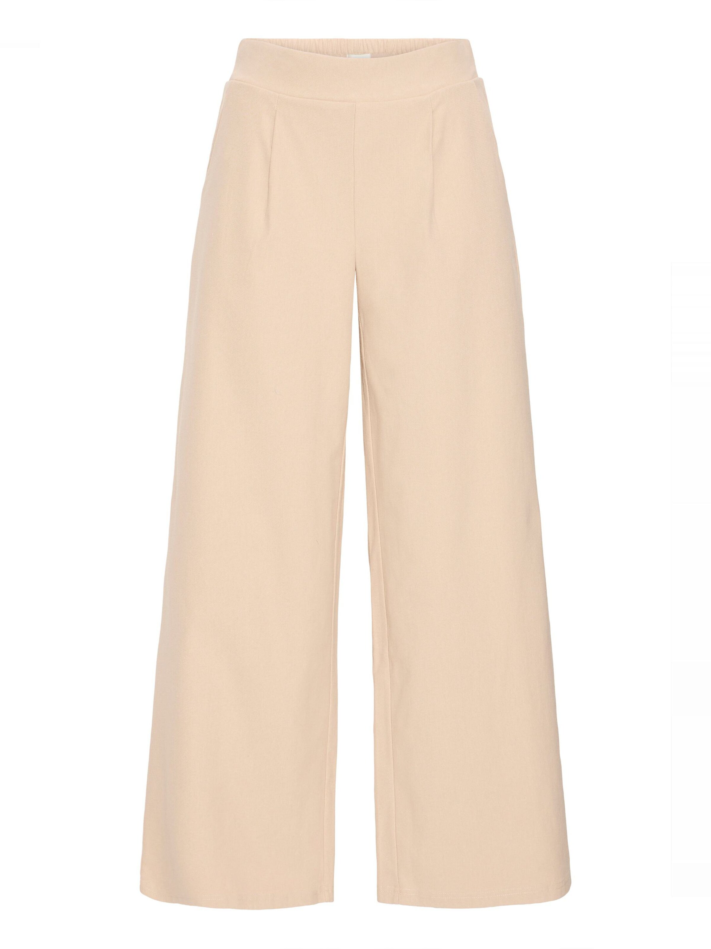 Wide Leg Jean 'Kate' ICHI en beige : devant