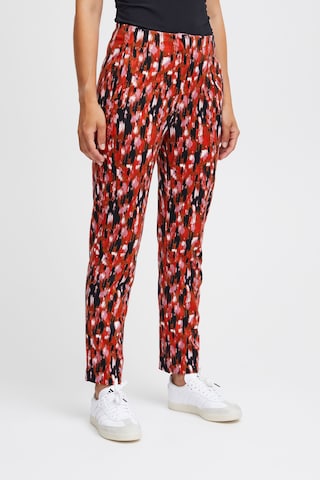 ICHI Regular Broek 'Kate' in Rood: voorkant