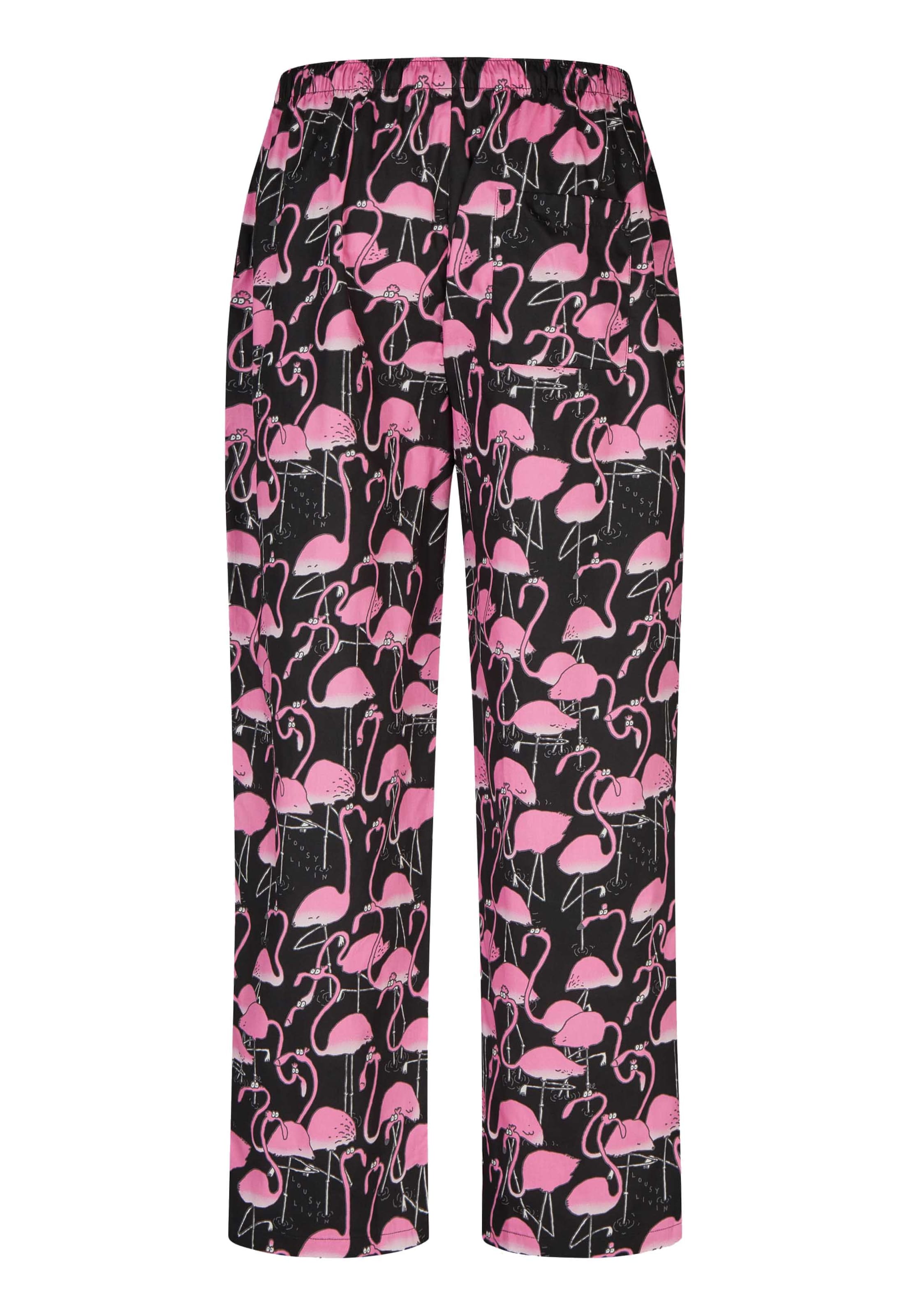 Pantalon de pyjama 'Greater Flamingos' Lousy Livin en noir