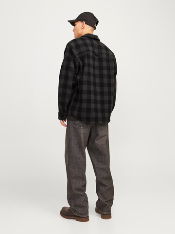 JACK & JONES Comfort fit Button Up Shirt 'JJZac' in Grey