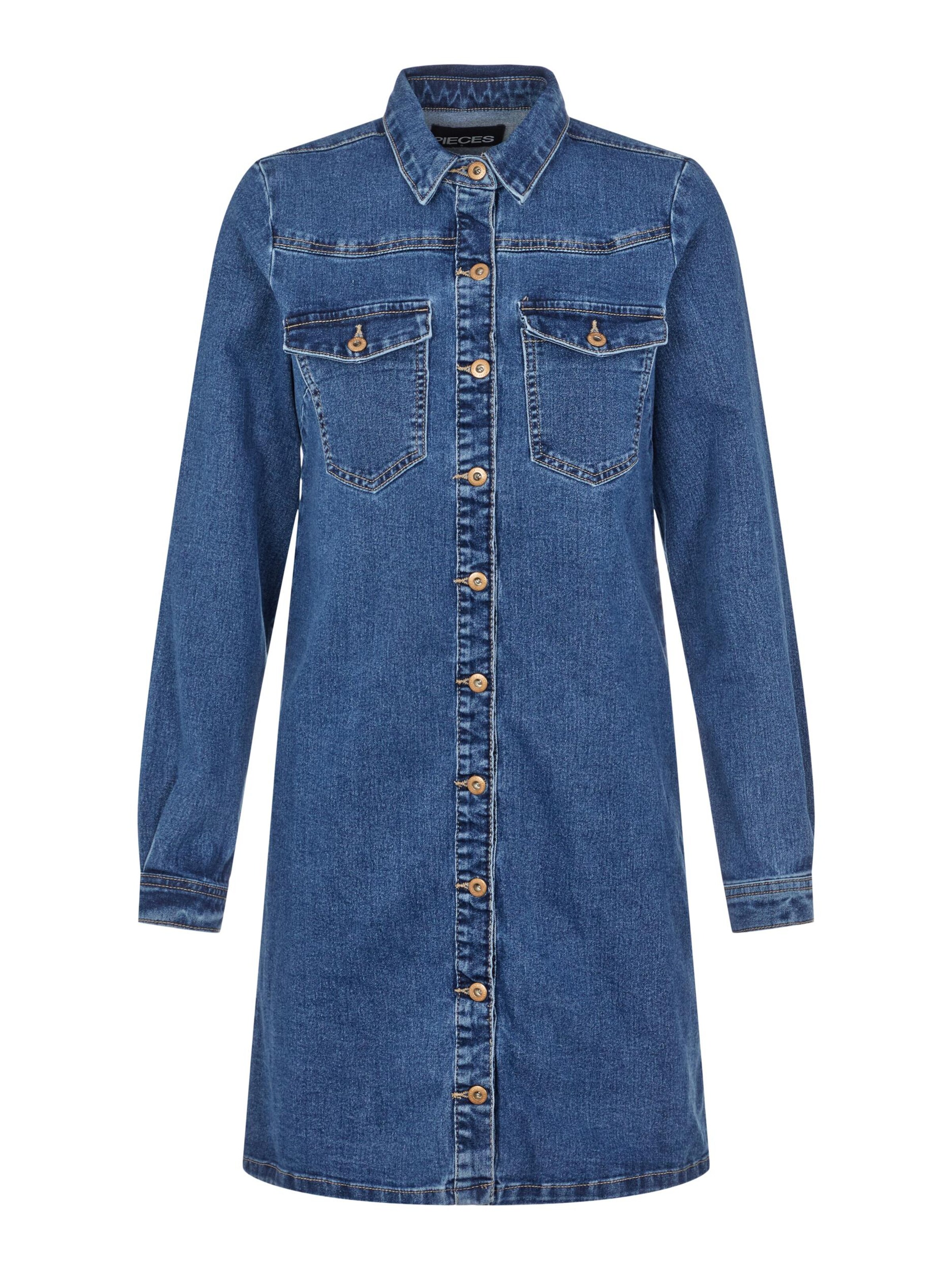 PIECES Blusenkleid 'Perry' in Blau: Vorderseite