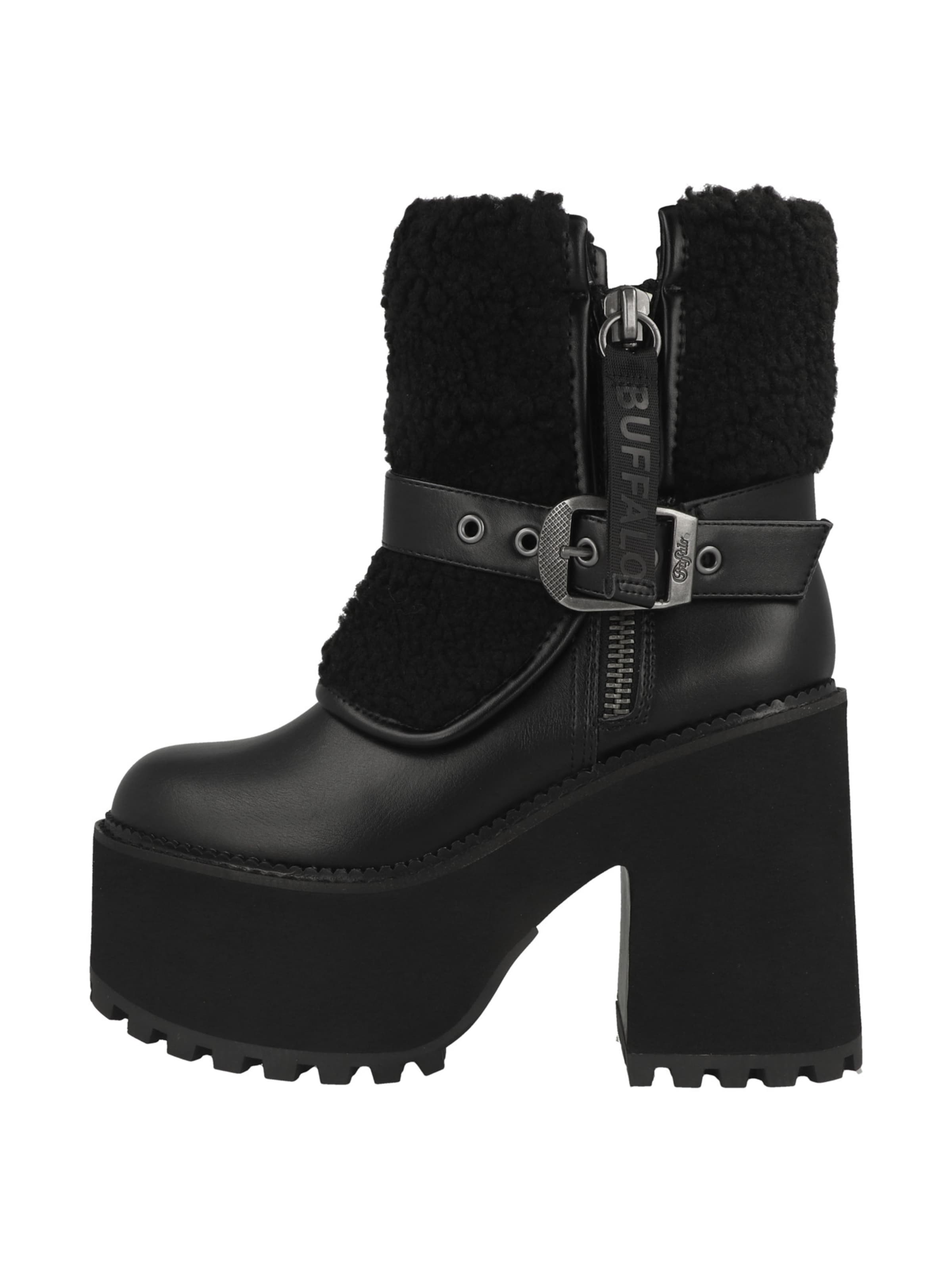 BUFFALO - Botas pelo tornozelo 'Killah Fold' em preto