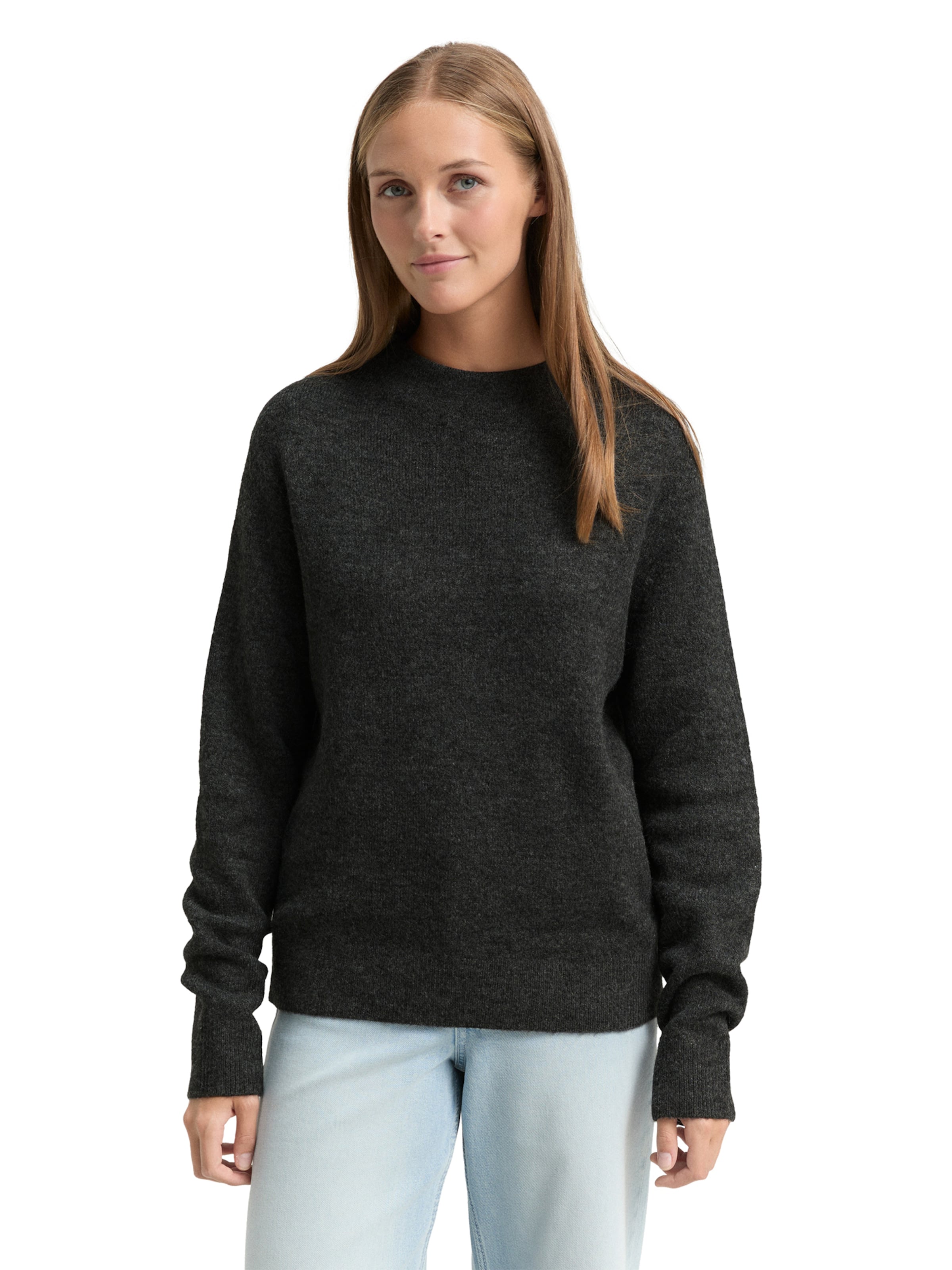 TOM TAILOR DENIM Sweater in Grey: front