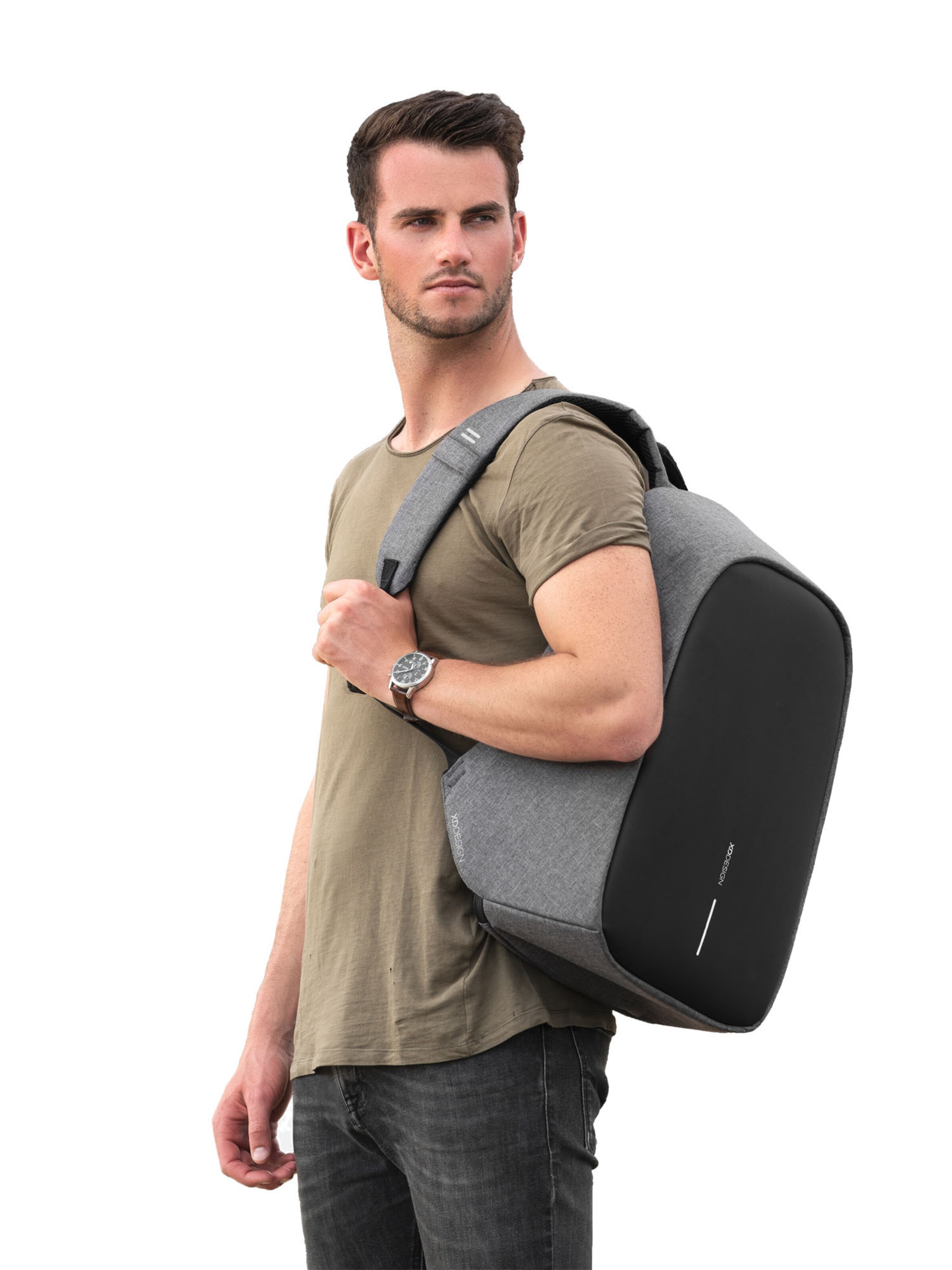 XD Design Rugzak 'Bobby Hero XL' in Grijs: voorkant