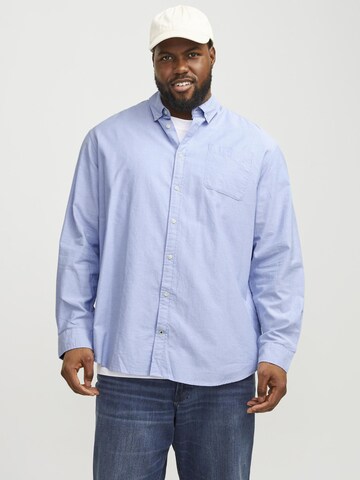 Jack & Jones Plus Slim Fit Hemd 'Oxford' in Blau: Vorderseite