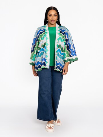 YOEK Gebreid vest 'Gardenia' in Blauw